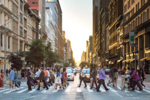 People Crossing Street in New York City