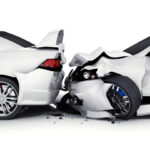Two white car crash Two white car crash