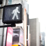 Crosswalk ok sign on a Manhattan Traffic Light - New