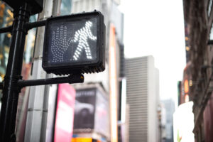 Crosswalk ok sign on a Manhattan Traffic Light - New Crosswalk ok sign on a Manhattan Traffic Light - New