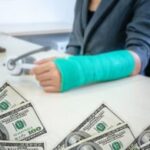 man with an injured hand and dollars at the bottom of the photo man with an injured hand and dollars at the bottom of the photo